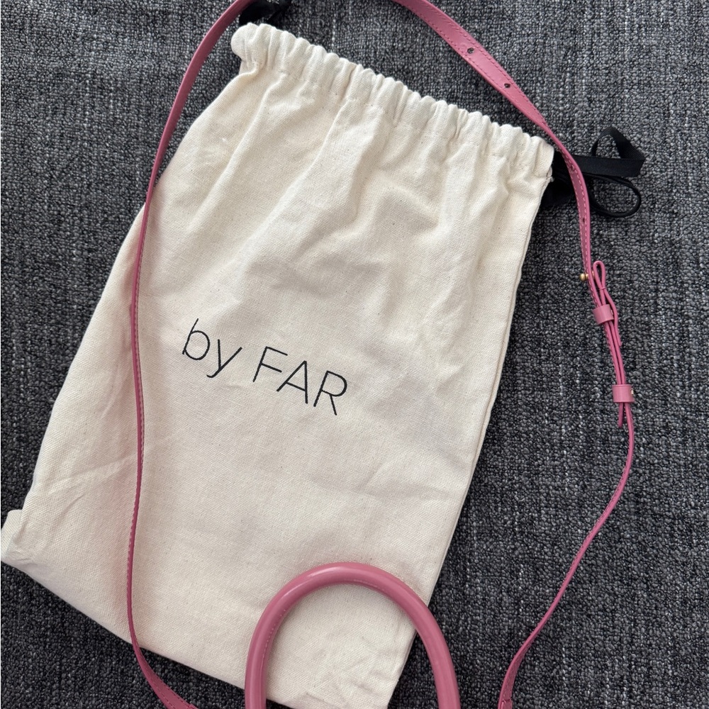 BY FAR Pink Mini Bag with Structured Shape and Long Strap - Picture 6 of 11